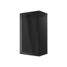 19" RACKOVÁ SKŘÍŇ PRO MONTÁŽ NA STĚNU 22U/600X450 (FLAT PACK) S PROSKLENÝMI DVEŘMI ČERNÁ  V2