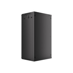 19" RACKOVÁ SKŘÍŇ PRO MONTÁŽ NA STĚNU 22U/600X450 (FLAT PACK) S PROSKLENÝMI DVEŘMI ČERNÁ  V2