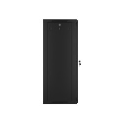 19" RACKOVÁ SKŘÍŇ PRO MONTÁŽ NA STĚNU 22U/600X450 (FLAT PACK) S PROSKLENÝMI DVEŘMI ČERNÁ  V2