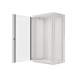 19" RACKOVÁ SKŘÍŇ PRO MONTÁŽ NA STĚNU 22U/600X450 (FLAT PACK) ŠEDÁ  V2