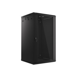 19" RACKOVÁ SKŘÍŇ PRO MONTÁŽ NA STĚNU 22U/600X600 (FLAT PACK) ČERNÁ  V2