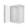 19" RACKOVÁ SKŘÍŇ PRO MONTÁŽ NA STĚNU 22U/600X600 (FLAT PACK) S PROSKLENÝMI DVEŘMI ŠEDÁ  V2