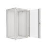 19" RACKOVÁ SKŘÍŇ PRO MONTÁŽ NA STĚNU 22U/600X600 (FLAT PACK) S PROSKLENÝMI DVEŘMI ŠEDÁ  V2