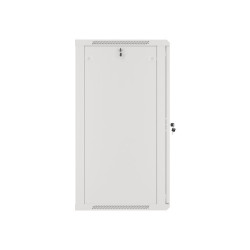 19" RACKOVÁ SKŘÍŇ PRO MONTÁŽ NA STĚNU 22U/600X600 (FLAT PACK) S PROSKLENÝMI DVEŘMI ŠEDÁ  V2