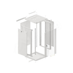 19" RACKOVÁ SKŘÍŇ PRO MONTÁŽ NA STĚNU 22U/600X600 (FLAT PACK) S PROSKLENÝMI DVEŘMI ŠEDÁ  V2