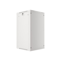 19" RACKOVÁ SKŘÍŇ PRO MONTÁŽ NA STĚNU 22U/600X600 (FLAT PACK) S PROSKLENÝMI DVEŘMI ŠEDÁ  V2