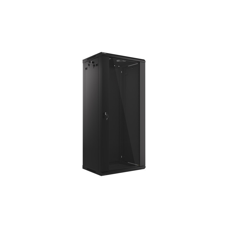 RACKOVÁ SKŘÍŇ 19" NÁSTĚNNÁ 27U/600X450 (FLAT PACK) S PROSKLENÝMI DVEŘMI ČERNÁ V2 RACKOVÁ SKŘÍŇ 19" NÁSTĚNNÁ 27U/600X450 (FLAT PACK) S PROSKLENÝMI DVEŘMI ČERNÁ V2