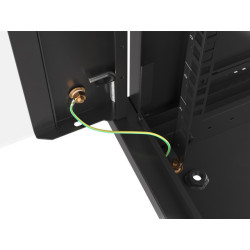 RACKOVÁ SKŘÍŇ 19" NÁSTĚNNÁ 27U/600X450 (FLAT PACK) S PROSKLENÝMI DVEŘMI ČERNÁ  V2