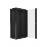 RACKOVÁ SKŘÍŇ 19" NÁSTĚNNÁ 27U/600X450 (FLAT PACK) S PROSKLENÝMI DVEŘMI ČERNÁ  V2