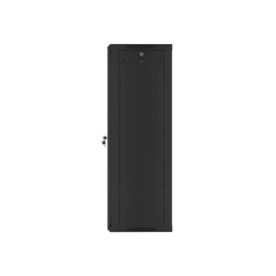 RACKOVÁ SKŘÍŇ 19" NÁSTĚNNÁ 27U/600X450 (FLAT PACK) S PROSKLENÝMI DVEŘMI ČERNÁ  V2