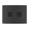 RACKOVÁ SKŘÍŇ 19" NÁSTĚNNÁ 27U/600X450 (FLAT PACK) S PROSKLENÝMI DVEŘMI ČERNÁ  V2