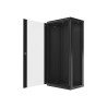 RACKOVÁ SKŘÍŇ 19" NÁSTĚNNÁ 27U/600X450 (FLAT PACK) S PROSKLENÝMI DVEŘMI ČERNÁ  V2