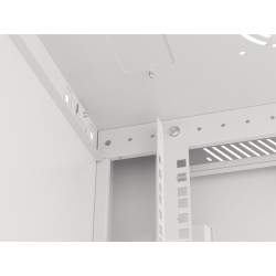 RACKOVÁ SKŘÍŇ 19" NÁSTĚNNÁ 27U/600X450 (FLAT PACK) ŠEDÁ  V2