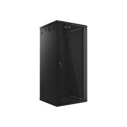 19" RACKOVÁ SKŘÍŇ PRO MONTÁŽ NA STĚNU 27U/600X600 (FLAT PACK) ČERNÁ  V2