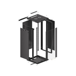 19" RACKOVÁ SKŘÍŇ PRO MONTÁŽ NA STĚNU 27U/600X600 (FLAT PACK) ČERNÁ  V2
