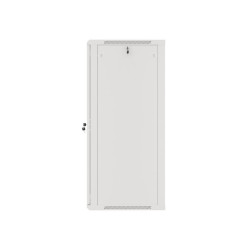 RACKOVÁ SKŘÍŇ 19" NÁSTĚNNÁ 27U/600X600 (FLAT PACK) S PROSKLENÝMI DVEŘMI ŠEDÁ  V2