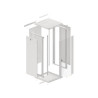RACKOVÁ SKŘÍŇ 19" NÁSTĚNNÁ 27U/600X600 (FLAT PACK) S PROSKLENÝMI DVEŘMI ŠEDÁ  V2