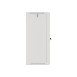 RACKOVÁ SKŘÍŇ 19" NÁSTĚNNÁ 27U/600X600 (FLAT PACK) S PROSKLENÝMI DVEŘMI ŠEDÁ  V2
