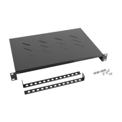 19" PEVNÁ POLICE 1U/483X300MM MAX. NOSNOST DO 25 KG ČERNÁ 