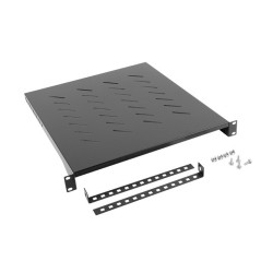 19" PEVNÁ POLICE 1U/483X500MM MAX. NOSNOST DO 25 KG ČERNÁ 