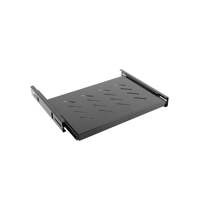 19" POSUVNÁ POLICE 1U/465X347MM MAX. NOSNOST DO 60 KG ČERNÁ 