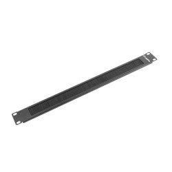 19" KARTÁČOVÝ PANEL 1U ČERNÝ  AK-1101-B