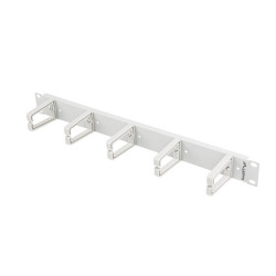19" PANEL PRO SPRÁVU KABELŮ S 5 PLASTOVÝMI DRŽÁKY 1U TYP B ŠEDÝ 