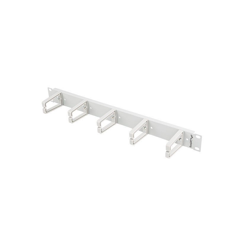 19" PANEL PRO SPRÁVU KABELŮ S 5 PLASTOVÝMI DRŽÁKY 1U TYP B ŠEDÝ 