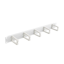 19" PANEL PRO SPRÁVU KABELŮ S 5 PLASTOVÝMI DRŽÁKY 1U TYP B ŠEDÝ 