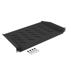 19" PEVNÁ POLICE 1U/483X315MM MAX. NOSNOST DO 25 KG ČERNÁ 