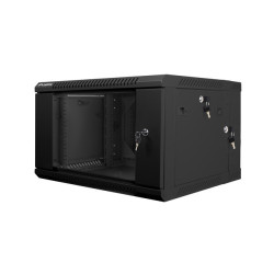 RACKOVÁ SKŘÍŇ 19" DVOUDÍLNÁ NÁSTĚNNÁ 6U/600X600 (FLAT PACK) ČERNÁ