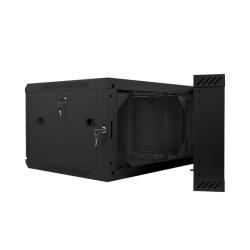 RACKOVÁ SKŘÍŇ 19" DVOUDÍLNÁ NÁSTĚNNÁ 6U/600X600 (FLAT PACK) ČERNÁ