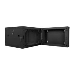 RACKOVÁ SKŘÍŇ 19" DVOUDÍLNÁ NÁSTĚNNÁ 6U/600X600 (FLAT PACK) ČERNÁ