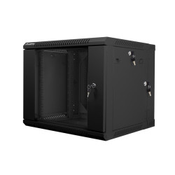 RACKOVÁ SKŘÍŇ 19" DVOUDÍLNÁ NÁSTĚNNÁ 9U/600X600 (FLAT PACK) ČERNÁ