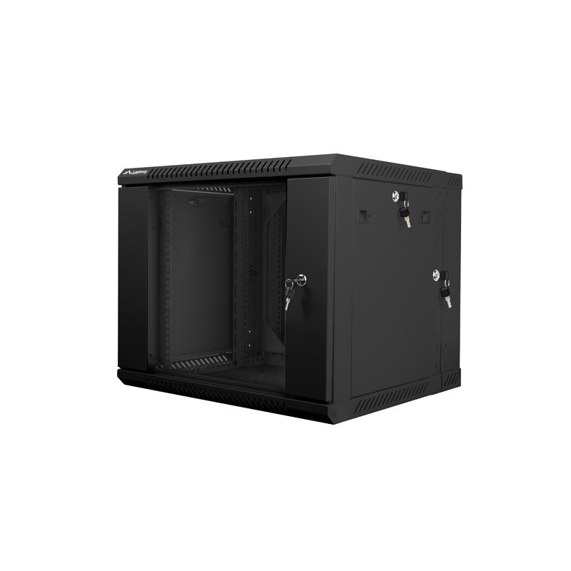 RACKOVÁ SKŘÍŇ 19" DVOUDÍLNÁ NÁSTĚNNÁ 9U/600X600 (FLAT PACK) ČERNÁ