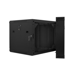 RACKOVÁ SKŘÍŇ 19" DVOUDÍLNÁ NÁSTĚNNÁ 9U/600X600 (FLAT PACK) ČERNÁ