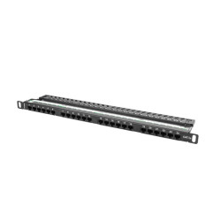 PATCH PANEL 24 PORTŮ 0,5U 19" CAT.5E UTP ČERNÝ