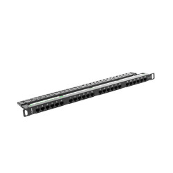 PATCH PANEL 24 PORTŮ 0,5U 19" CAT.5E UTP ČERNÝ