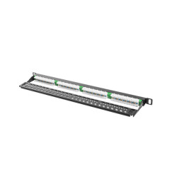 PATCH PANEL 24 PORTŮ 0,5U 19" CAT.5E UTP ČERNÝ