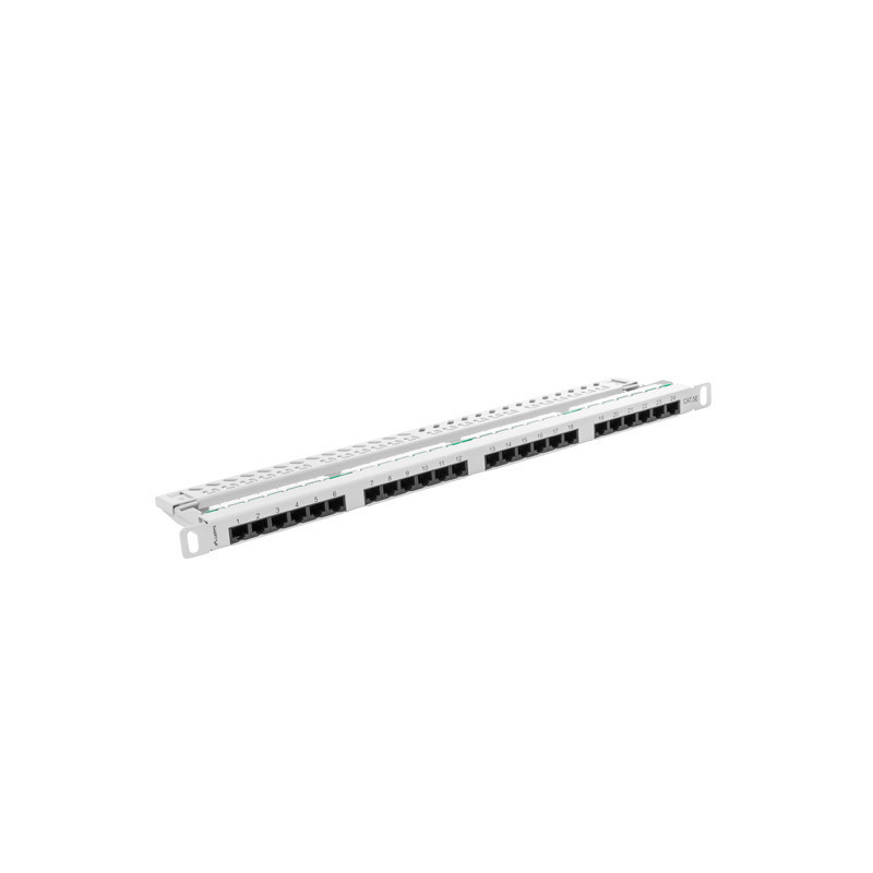 PATCH PANEL 24 PORTŮ 0,5U 19" CAT.5E UTP ŠEDÝ