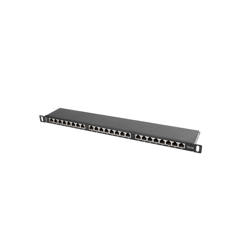 PATCH PANEL 24 PORTŮ 0,5U 19" CAT.5E FTP STÍNĚNÝ ČERNÝ PATCH PANEL 24 PORTŮ 0,5U 19" CAT.5E FTP STÍNĚNÝ ČERNÝ
