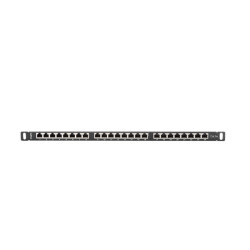 PATCH PANEL 24 PORTŮ 0,5U 19" CAT.5E FTP STÍNĚNÝ ČERNÝ