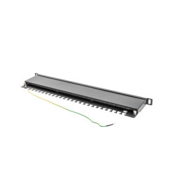 PATCH PANEL 24 PORTŮ 0,5U 19" CAT.5E FTP STÍNĚNÝ ČERNÝ