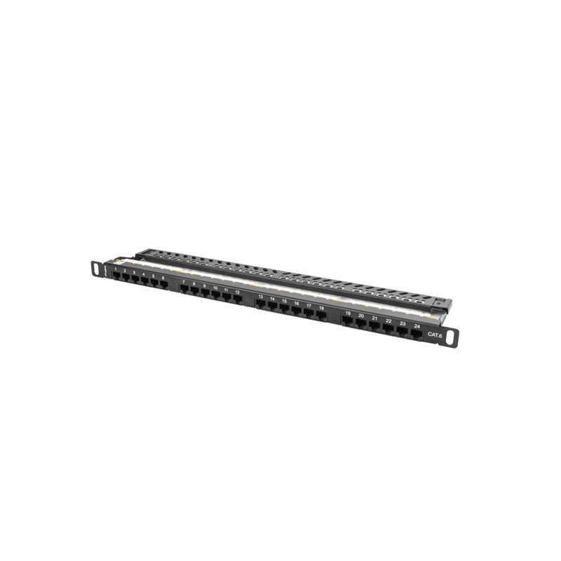 PATCH PANEL 24 PORTŮ 0,5U 19" CAT.6 UTP ČERNÝ PATCH PANEL 24 PORTŮ 0,5U 19" CAT.6 UTP ČERNÝ