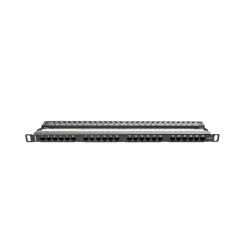 PATCH PANEL 24 PORTŮ 0,5U 19" CAT.6 UTP ČERNÝ