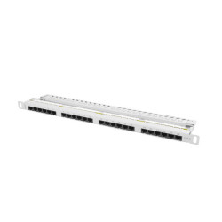 PATCH PANEL 24 PORTŮ 0,5U 19" CAT.6 UTP ŠEDÝ