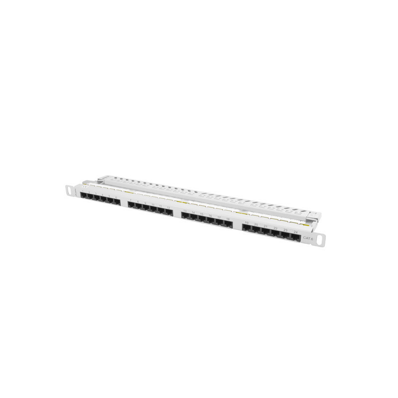PATCH PANEL 24 PORTŮ 0,5U 19" CAT.6 UTP ŠEDÝ PATCH PANEL 24 PORTŮ 0,5U 19" CAT.6 UTP ŠEDÝ