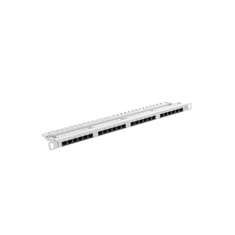 PATCH PANEL 24 PORTŮ 0,5U 19" CAT.6 UTP ŠEDÝ
