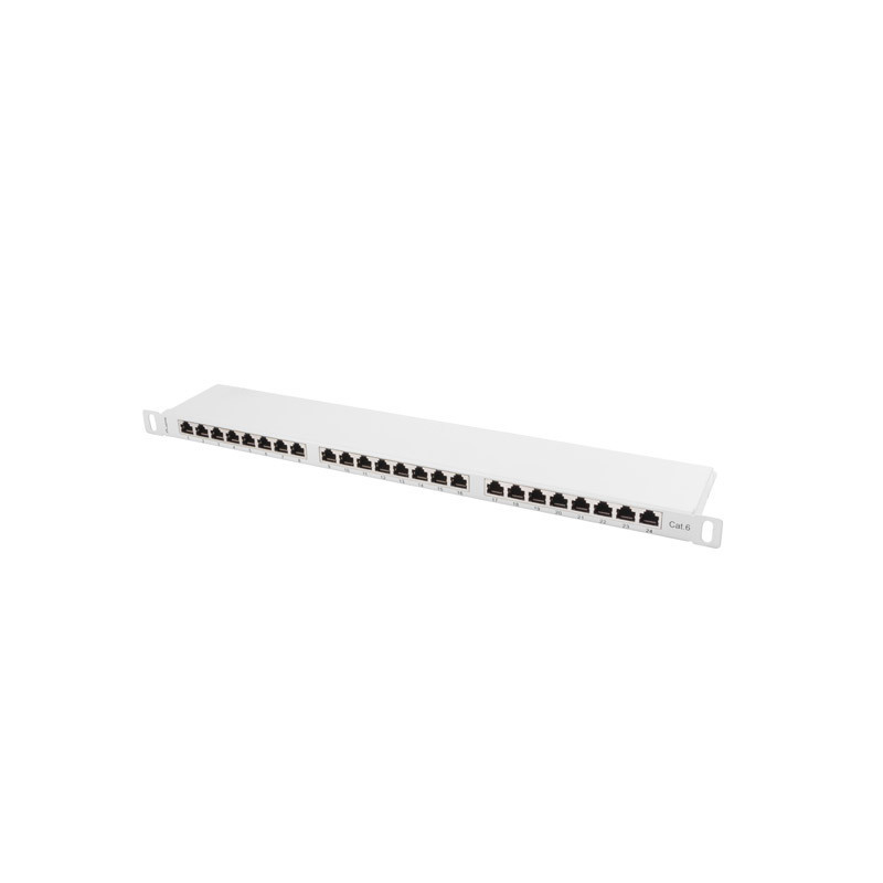 PATCH PANEL 24 PORTŮ 0,5U 19" CAT.6 FTP STÍNĚNÝ ŠEDÝ PATCH PANEL 24 PORTŮ 0,5U 19" CAT.6 FTP STÍNĚNÝ ŠEDÝ