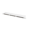 PATCH PANEL 24 PORTŮ 0,5U 19" CAT.6 FTP STÍNĚNÝ ŠEDÝ